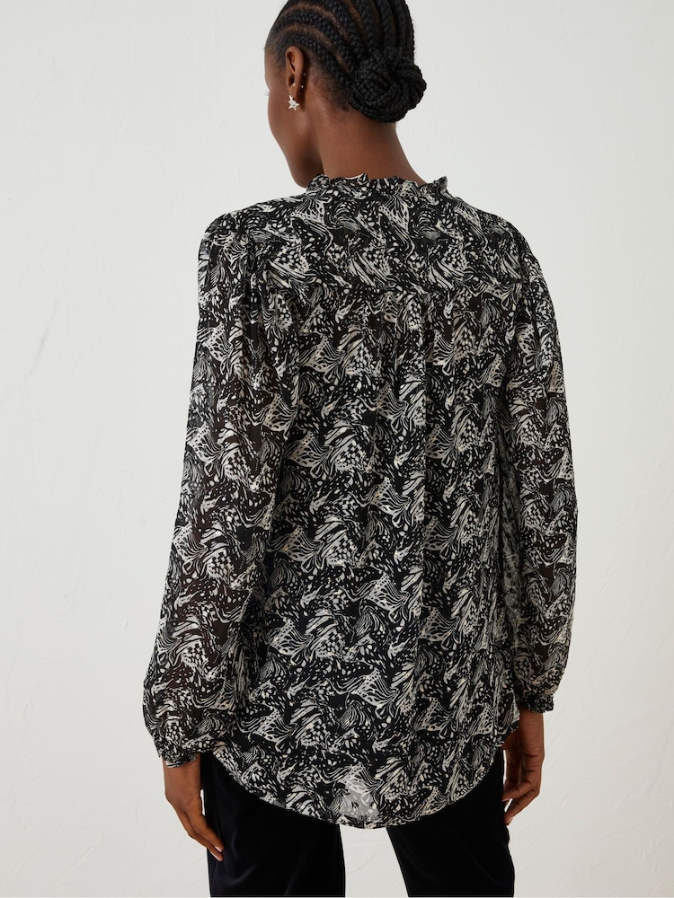 FatFace Black Charlie Abstract Butterfly Blouse - Image 2 of 6