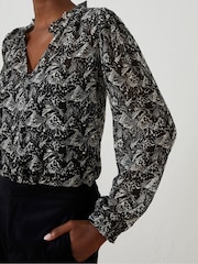 FatFace Black Charlie Abstract Butterfly Blouse - Image 5 of 6