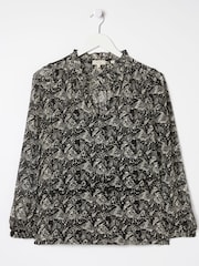 FatFace Black Charlie Abstract Butterfly Blouse - Image 6 of 6