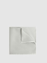 Reiss Silver Liam Polka Dot Silk Pocket Square - Image 1 of 5