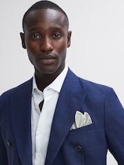 Reiss Silver Liam Polka Dot Silk Pocket Square - Image 2 of 5