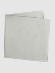 Reiss Silver Liam Polka Dot Silk Pocket Square - Image 3 of 5