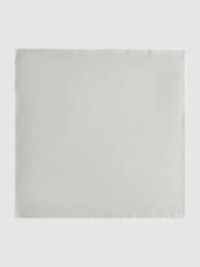 Reiss Silver Liam Polka Dot Silk Pocket Square - Image 4 of 5