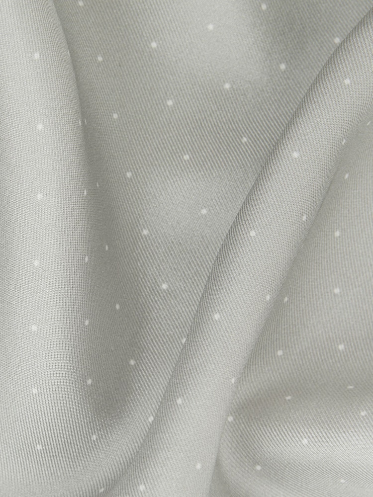 Reiss Silver Liam Polka Dot Silk Pocket Square - Image 5 of 5
