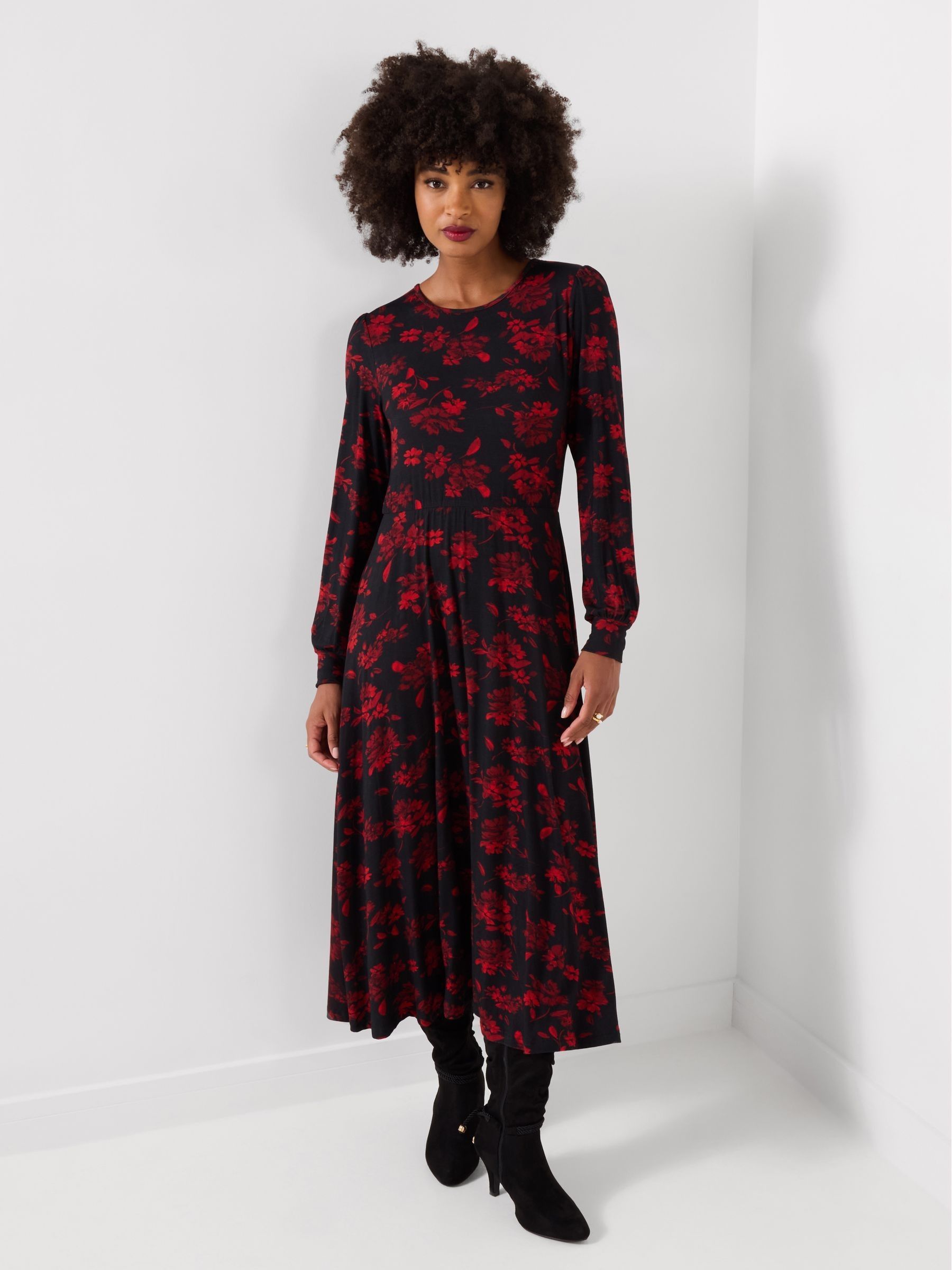 Petite Rosie Printed Jersey Dress Size 8 Black   Women's - Image 4