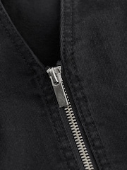 Black Denim Zip Waistcoat Top - Image 6 of 6