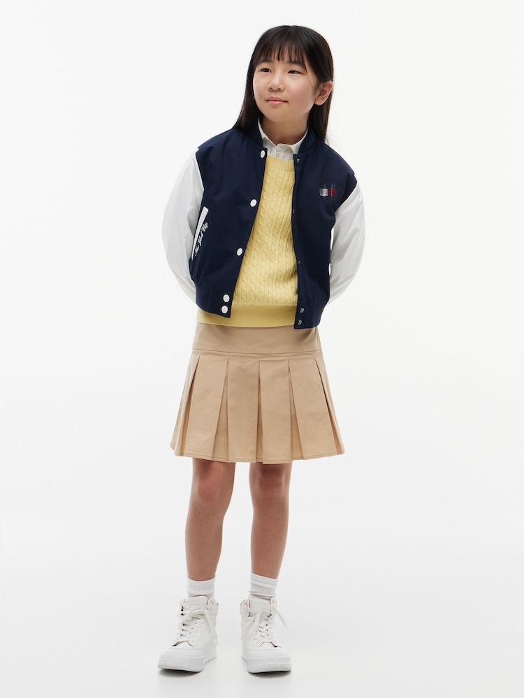 Tommy Hilfiger Blue Rhinestone Flag Relaxed Bomber Jacket - Image 2 of 6 Tommy Hilfiger Blue Rhinestone Flag Relaxed Bomber Jacket - Image 2 of 6
