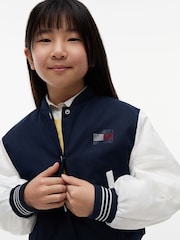 Tommy Hilfiger Blue Rhinestone Flag Relaxed Bomber Jacket - Image 3 of 6