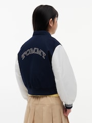 Tommy Hilfiger Blue Rhinestone Flag Relaxed Bomber Jacket - Image 4 of 6