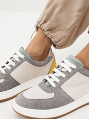 Pastel Signature Leather Retro Lace Up Trainers - Image 2 of 8