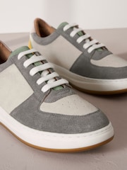 Pastel Signature Leather Retro Lace Up Trainers - Image 5 of 8