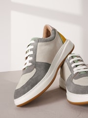 Pastel Signature Leather Retro Lace Up Trainers - Image 8 of 8