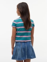 Tommy Hilfiger Green Essential Ruffle Extra Slim Ribbed Top - Image 2 of 5