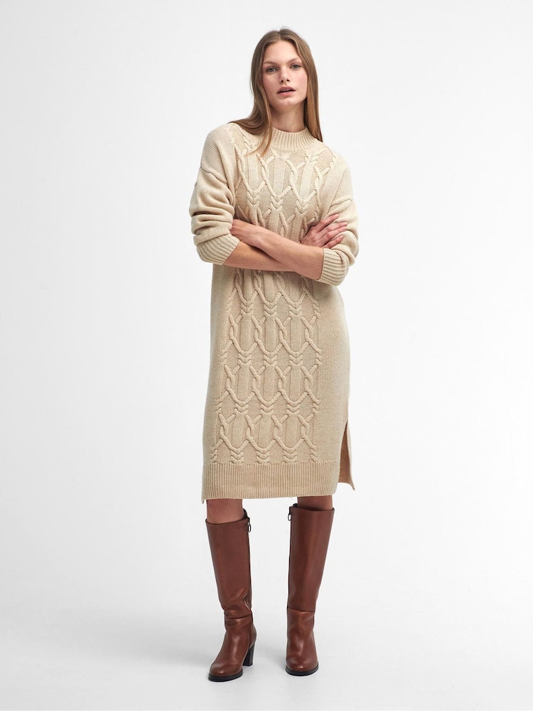 Barbour® Cream Elisha 100% Cotton Knitted Dress - Image 1 of 7