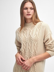 Barbour® Cream Elisha 100% Cotton Knitted Dress - Image 3 of 7