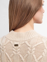 Barbour® Cream Elisha 100% Cotton Knitted Dress - Image 6 of 7