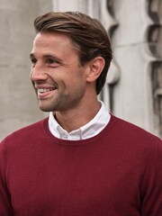 Pure Collection Red Cashmere Crew Neck Jumper - Image 3 of 3