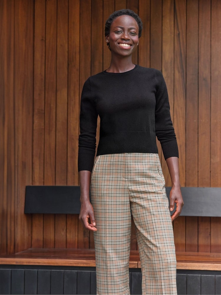 Pure Collection Black Cashmere Crop Jumper - Image 1 of 3 Pure Collection Black Cashmere Crop Jumper - Image 1 of 3