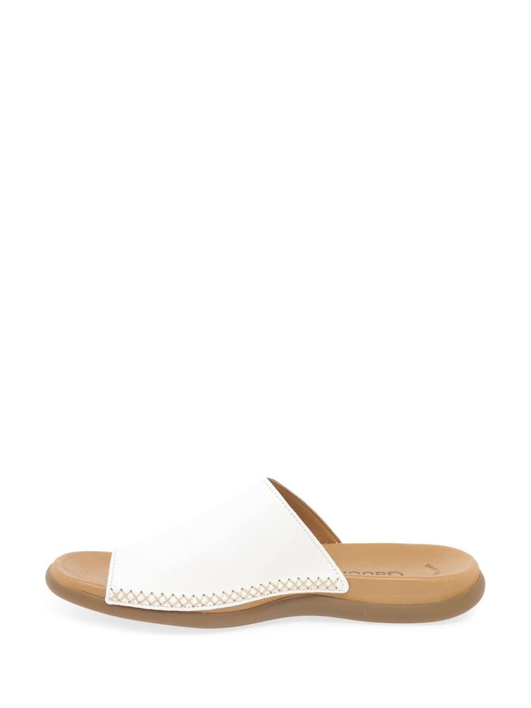 Gabor White Lanzarote Leather Basic Mules - Image 2 of 5 Gabor White Lanzarote Leather Basic Mules - Image 2 of 5