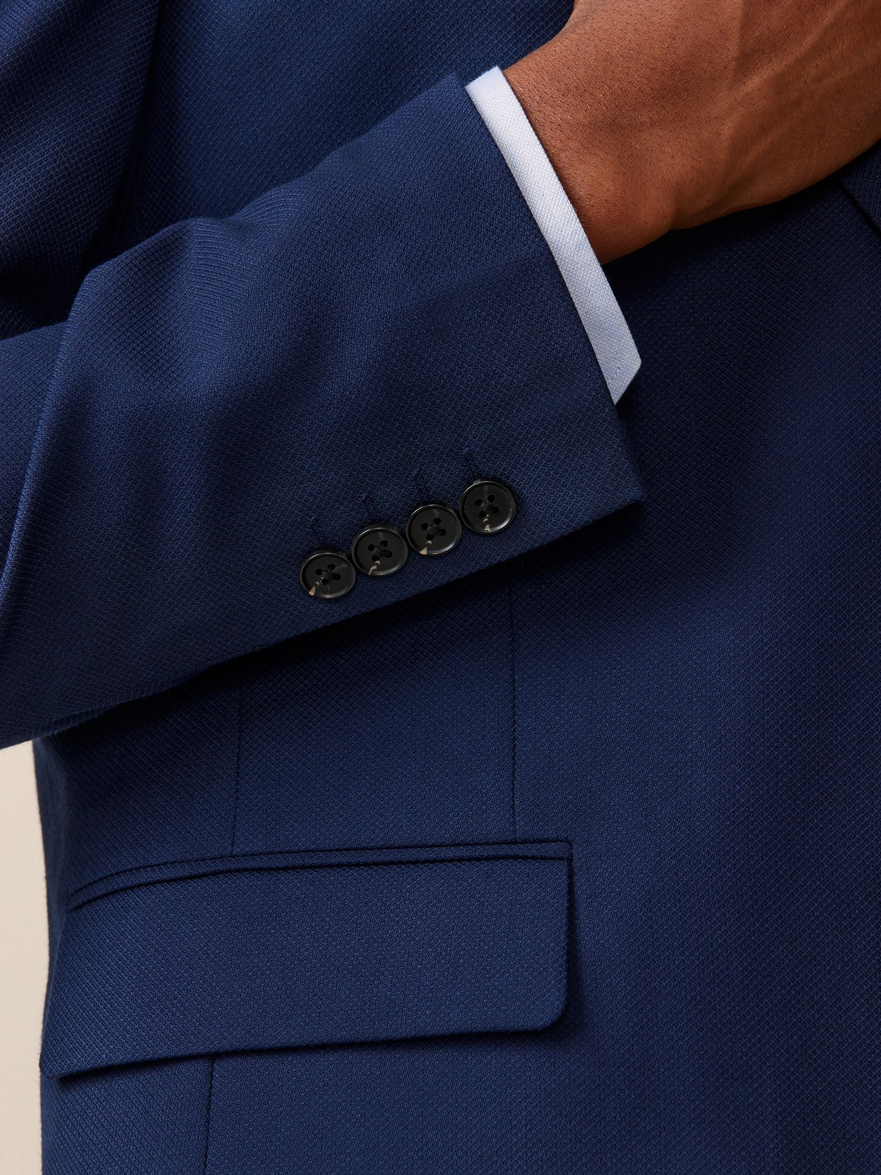 Buy Bright Blue Slim Fit Textured Suit Jacket from Next USA Buy Bright Blue Slim Fit Textured Suit Jacket from Next USA