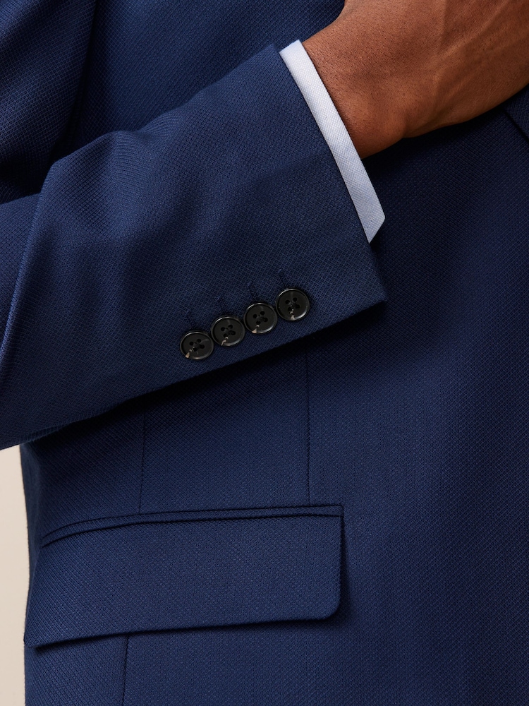 bleu vif - Slim Fit (Slim Fit) - Veste de costume texturée - Image 5 of 11