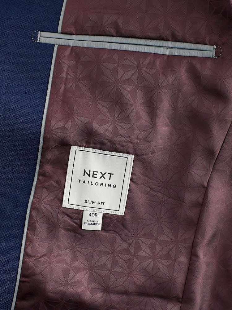 bleu vif - Slim Fit (Slim Fit) - Veste de costume texturée - Image 9 of 11
