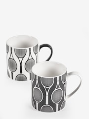 Novogratz Set of 2 Blue/Black Tennis Mugs - Image 3 of 3