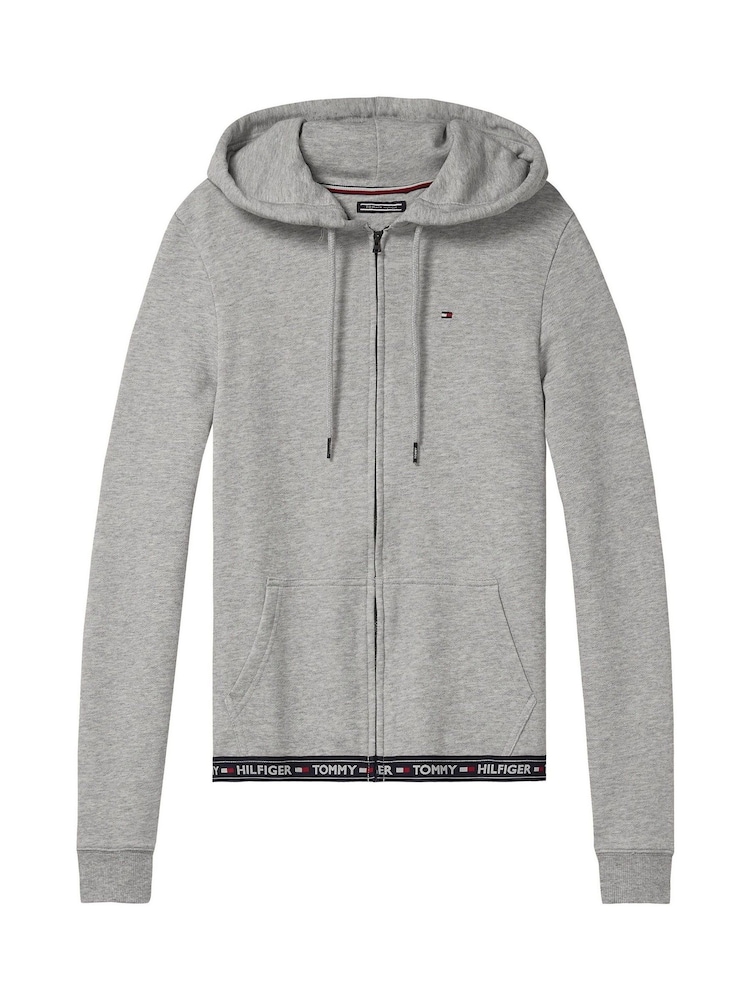Tommy Hilfiger Grey Logo Lined Hoodie - Image 4 of 4 Tommy Hilfiger Grey Logo Lined Hoodie - Image 4 of 4