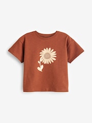 Brown Sunflower Short Sleeve T-Shirt 4 Pack (3mths-7yrs) - Image 2 of 7
