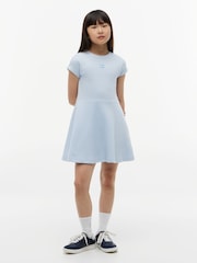 Tommy Hilfiger Blue Tonal Flag Logo Skater Dress - Image 1 of 5
