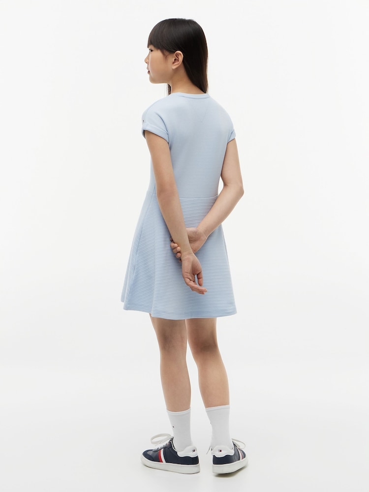 Tommy Hilfiger Blue Tonal Flag Logo Skater Dress - Image 2 of 5