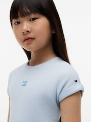 Tommy Hilfiger Blue Tonal Flag Logo Skater Dress - Image 3 of 5