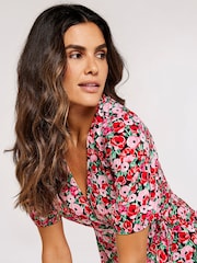 Apricot Pink Printed Floral Playsuit - Image 4 of 4