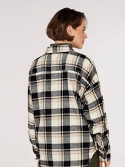 Apricot Black Brown & White Flannel Two Pocket Long Sleeve Shirt - Image 2 of 4