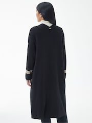 Barbour® Black 100% Cotton Coretta Knitted Maxi Cardigan - Image 3 of 9