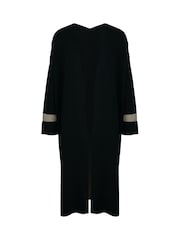 Barbour® Black 100% Cotton Coretta Knitted Maxi Cardigan - Image 6 of 9