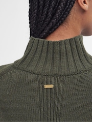 Barbour® Green Serena Knitted 100% Cotton Wool Mix Jumper - Image 5 of 6