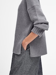 Barbour® Grey Serena Knitted 100% Cotton Wool Mix Jumper - Image 5 of 8