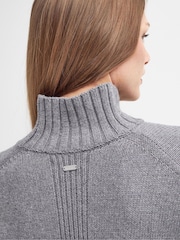 Barbour® Grey Serena Knitted 100% Cotton Wool Mix Jumper - Image 6 of 8