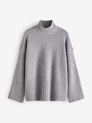 Barbour® Grey Serena Knitted 100% Cotton Wool Mix Jumper - Image 7 of 8