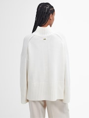 Barbour® White Serena Knitted 100% Cotton Wool Mix Jumper - Image 3 of 7