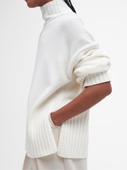 Barbour® White Serena Knitted 100% Cotton Wool Mix Jumper - Image 5 of 7