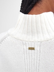 Barbour® White Serena Knitted 100% Cotton Wool Mix Jumper - Image 6 of 7