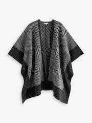 Barbour® Grey Roslin 100% Cotton Knitted Jacquard Cape - Image 11 of 12