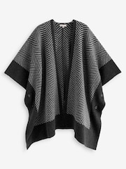 Barbour® Grey Roslin 100% Cotton Knitted Jacquard Cape - Image 12 of 12