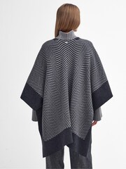 Barbour® Grey Roslin 100% Cotton Knitted Jacquard Cape - Image 7 of 12