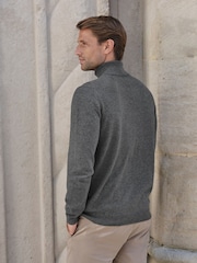 Pure Collection Grey Cashmere Roll Neck Jumper - Image 2 of 3