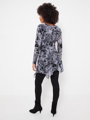 Joe Browns Grey Flocked Sparkle Tunic Top With Asymmetric Hem - Image 4 of 7