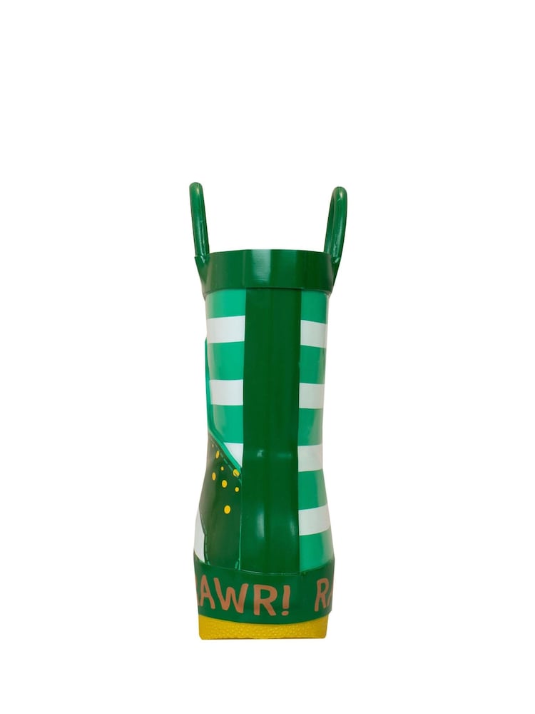 Harry Bear Green Dinosaur Printed Wellies - Image 4 of 5