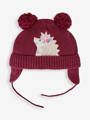 JoJo Maman Bébé Berry Hedgehog Appliqué Hat - Image 1 of 2